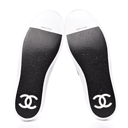 Chanel Calfskin Slip On Sneakers 45 White Black 5 of 16