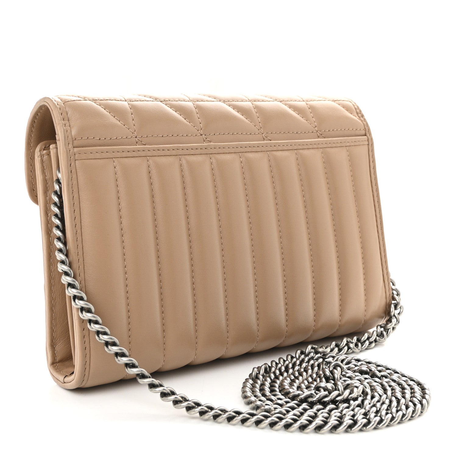 Gucci Calfskin Matelasse Aria GG Marmont Chain Wallet Camelia 3 of 10