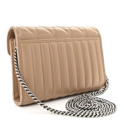 Gucci Calfskin Matelasse Aria GG Marmont Chain Wallet Camelia 3 of 10