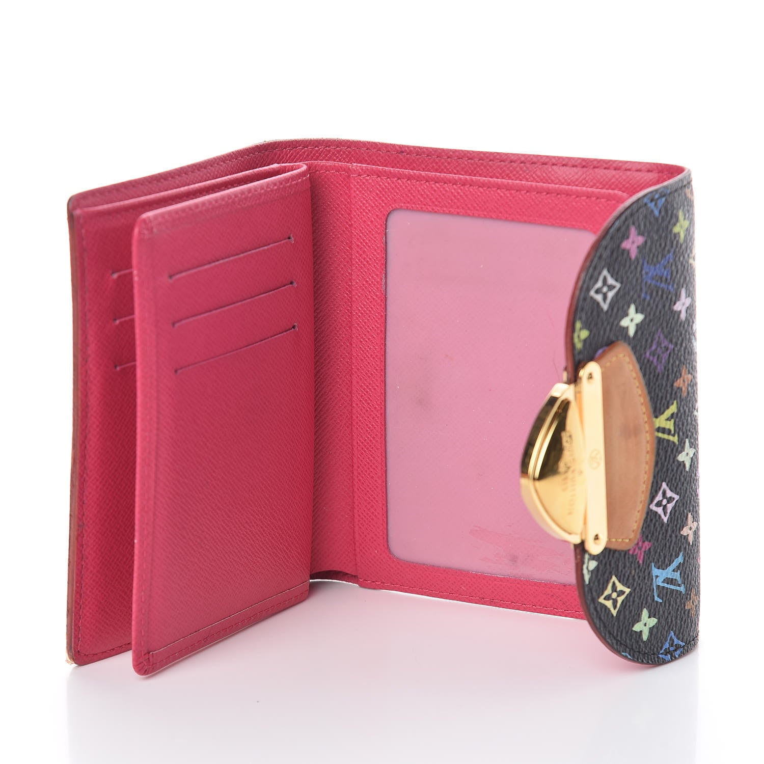 Louis Vuitton Monogram Multicolor Joey Wallet Black Grenade 5 of 9