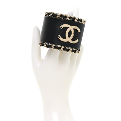 Chanel Lambskin Chain CC Cuff M Black Gold 2 of 6