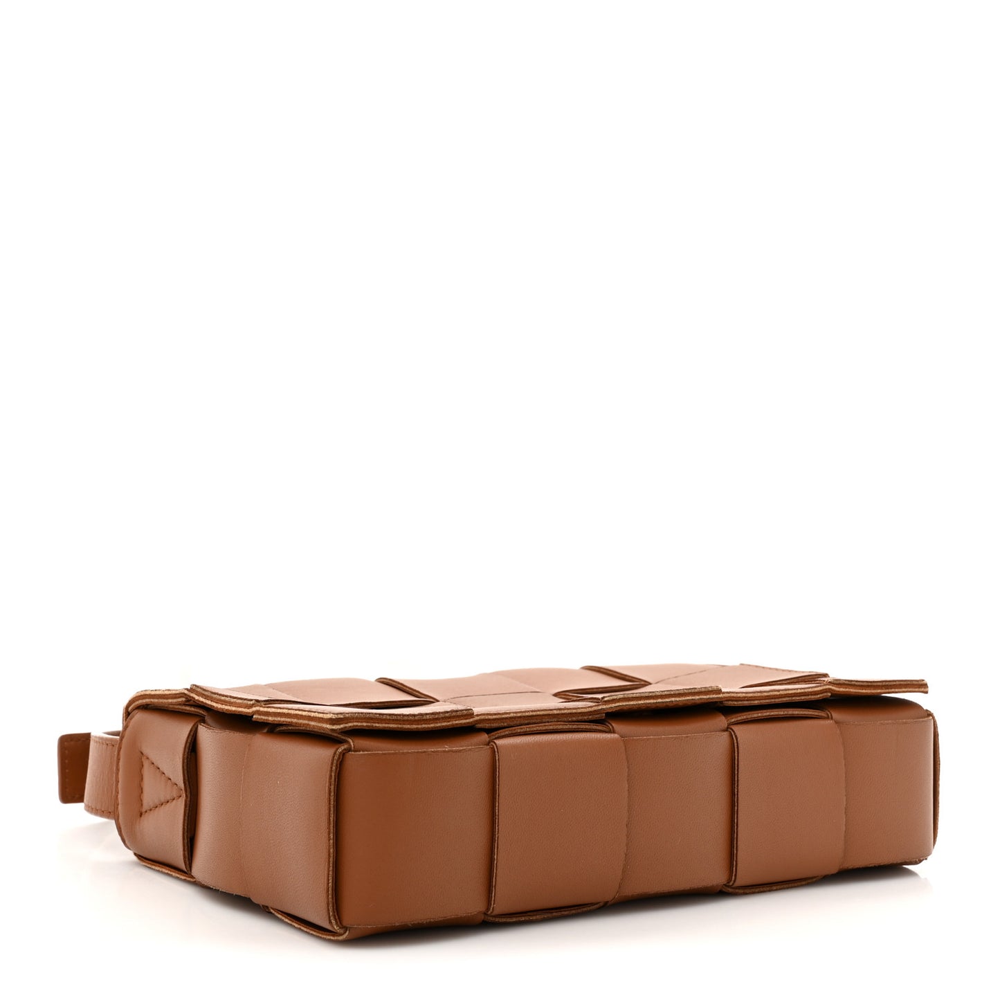 Lambskin Maxi Intrecciato Cassette Crossbody Bag Caramel