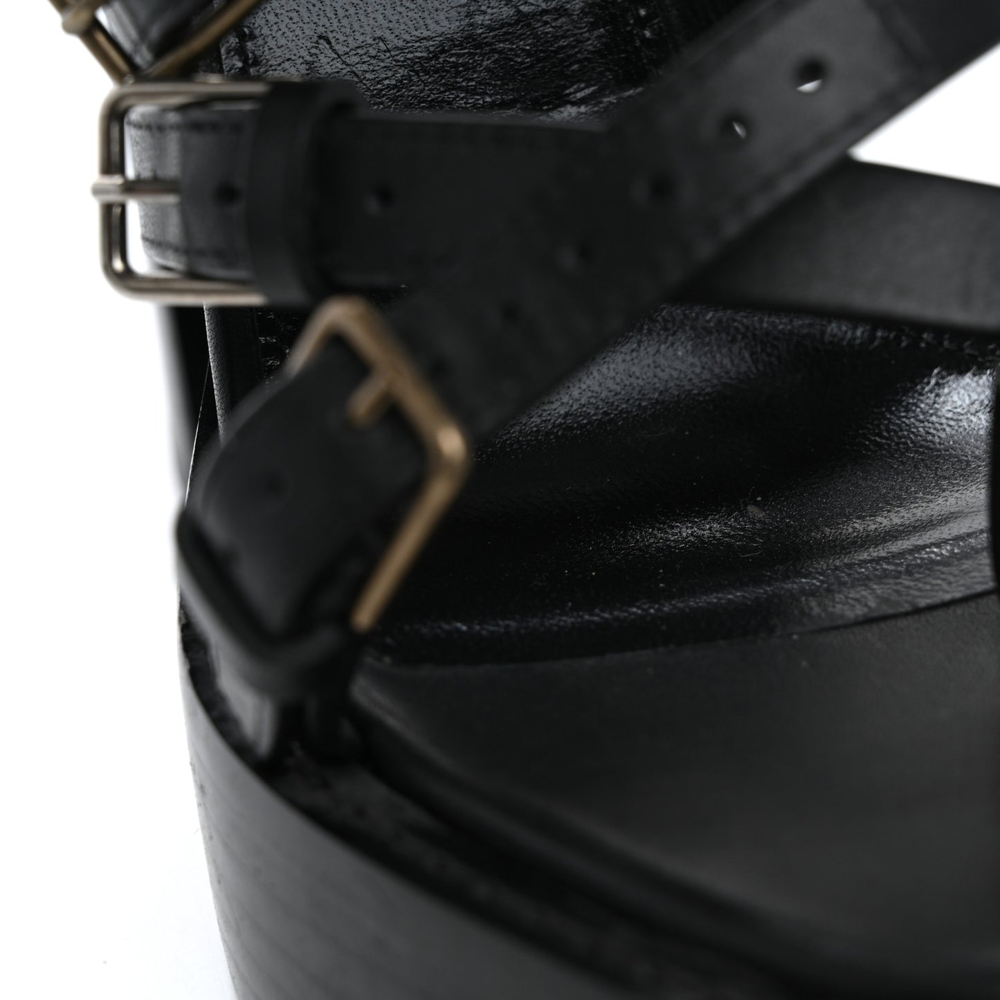 Calfskin 105 Platz Platform Sandals 35 Black