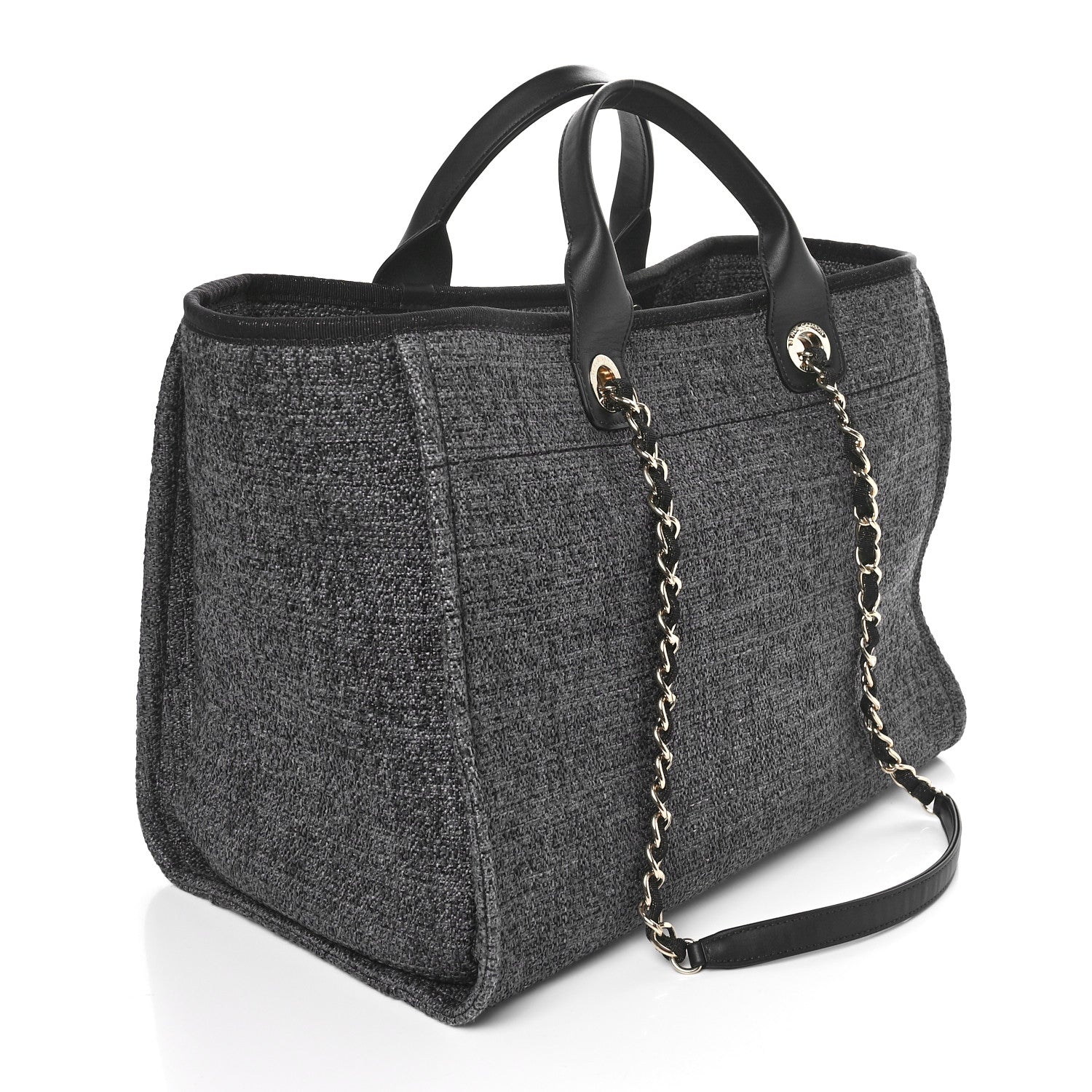 Chanel Lurex Boucle Medium Deauville Tote Black 2 of 10