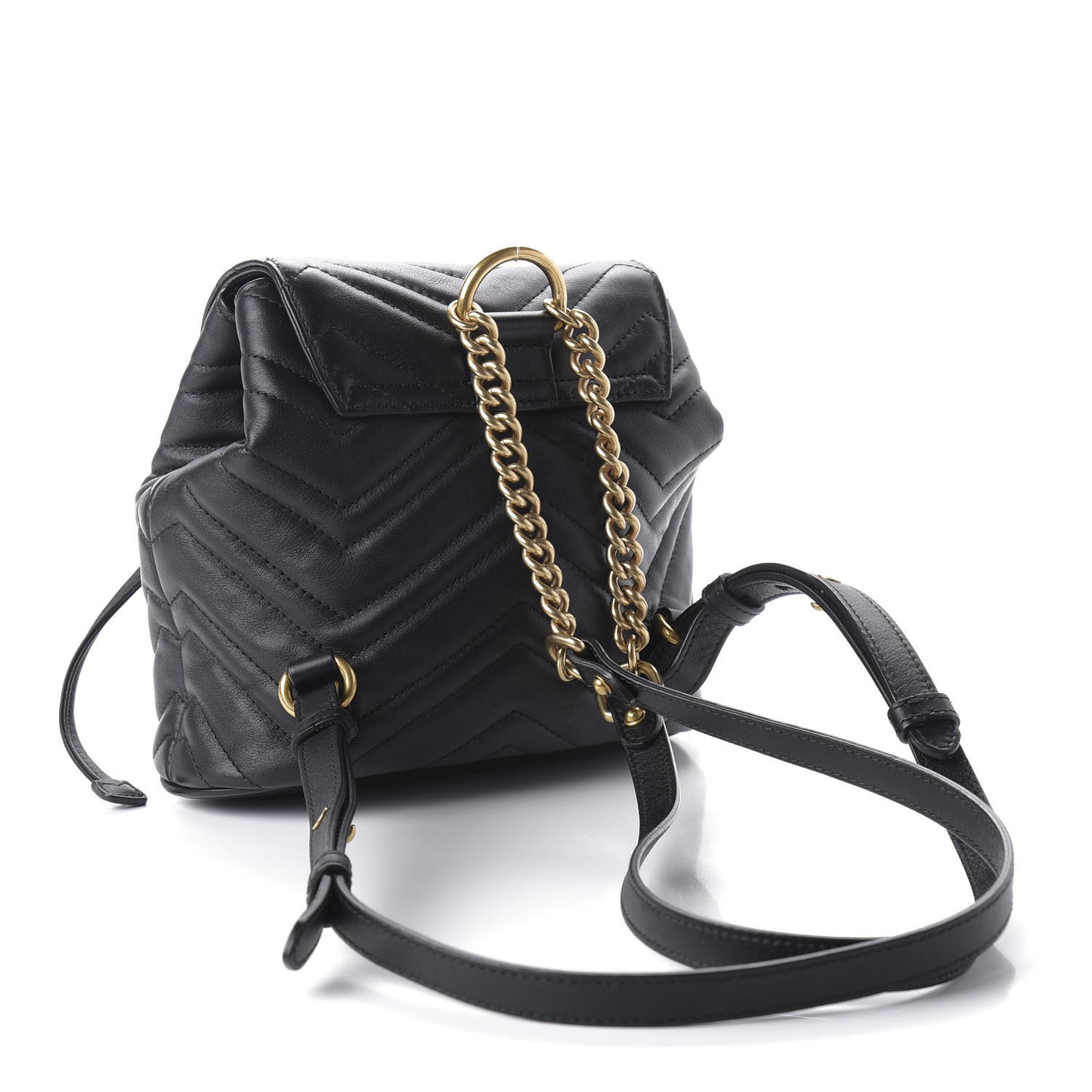Calfskin Matelasse GG Marmont Flap Backpack Black