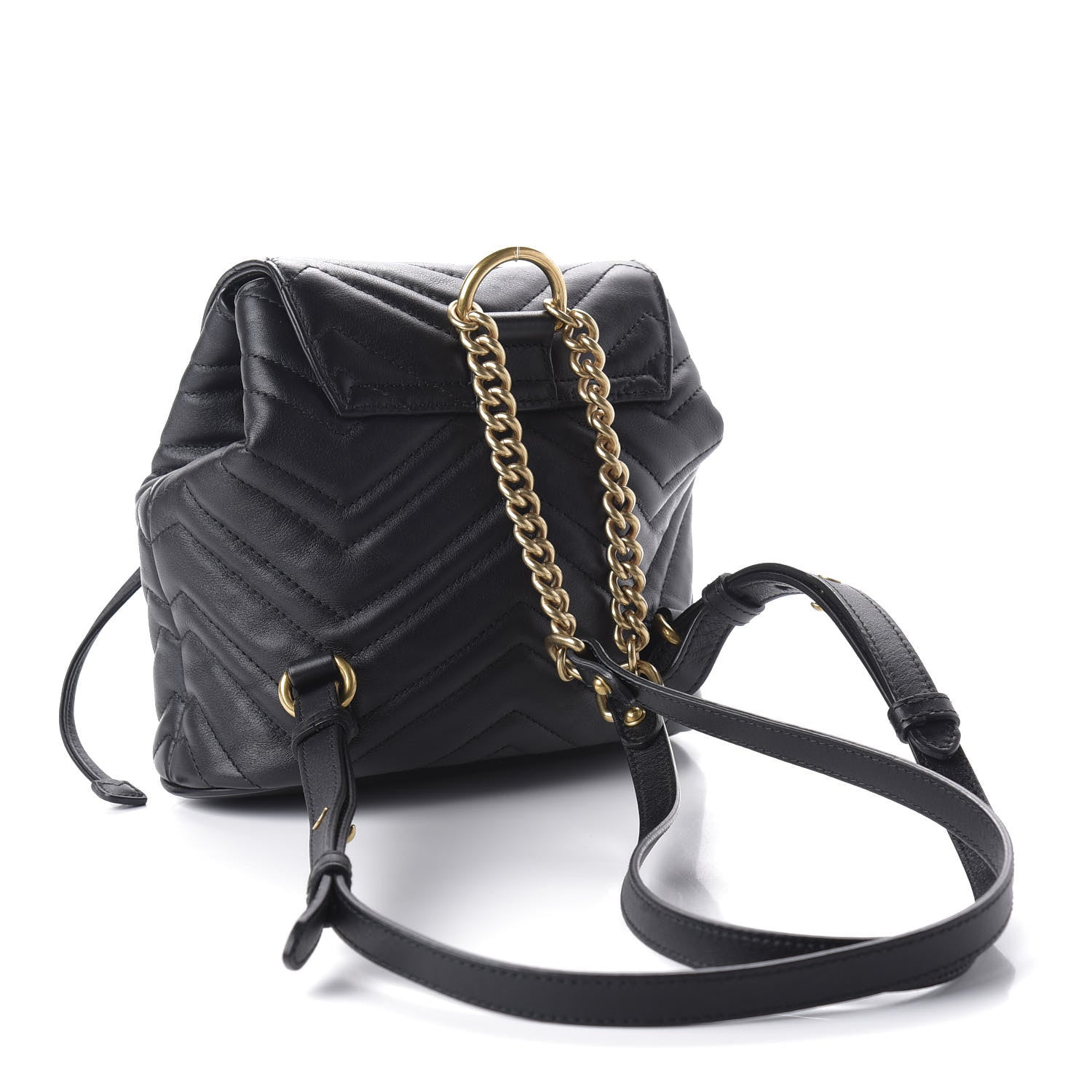 Gucci Calfskin Matelasse GG Marmont Flap Backpack Black 2 of 9