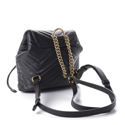 Gucci Calfskin Matelasse GG Marmont Flap Backpack Black 2 of 9
