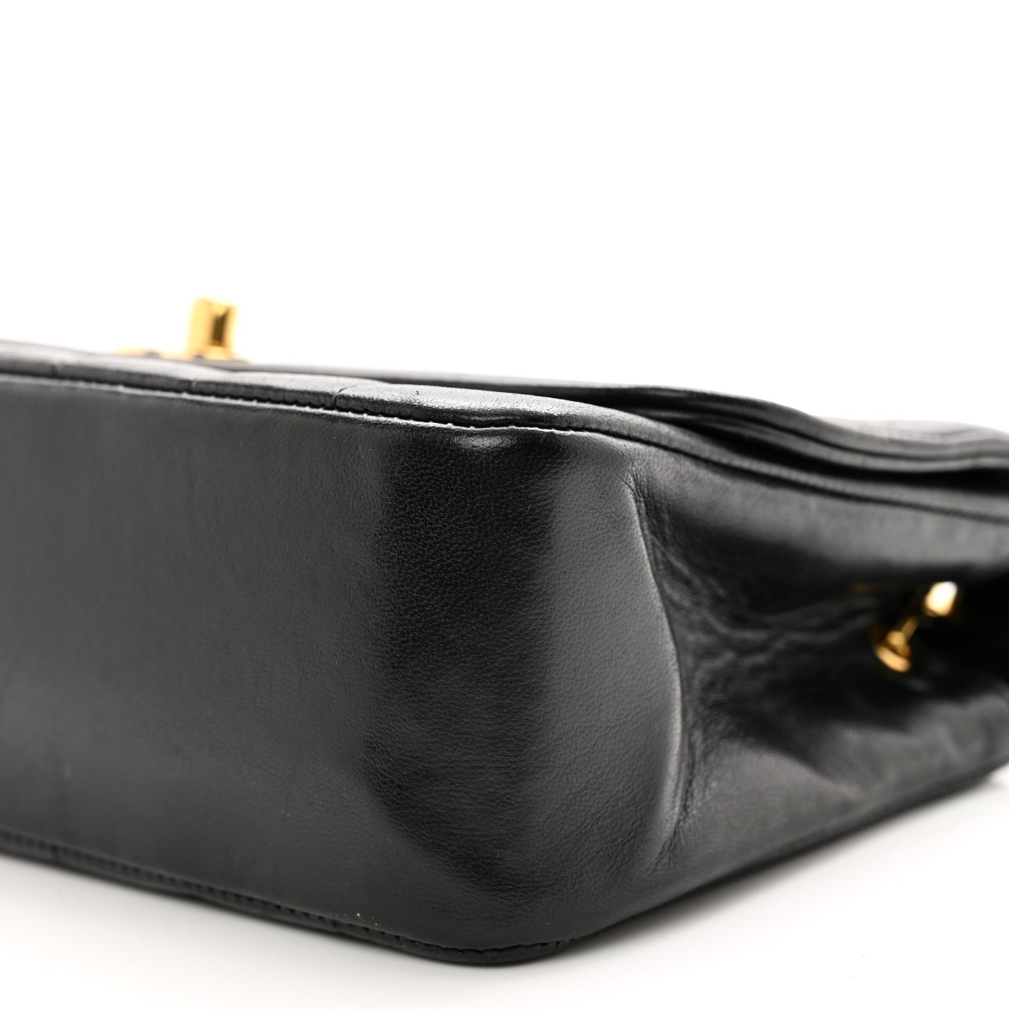 Lambskin Quilted Medium Mademoiselle Single Flap Black