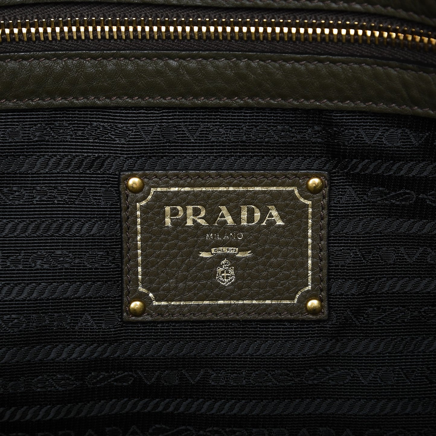 Vitello Daino Logo Tote Dark Green