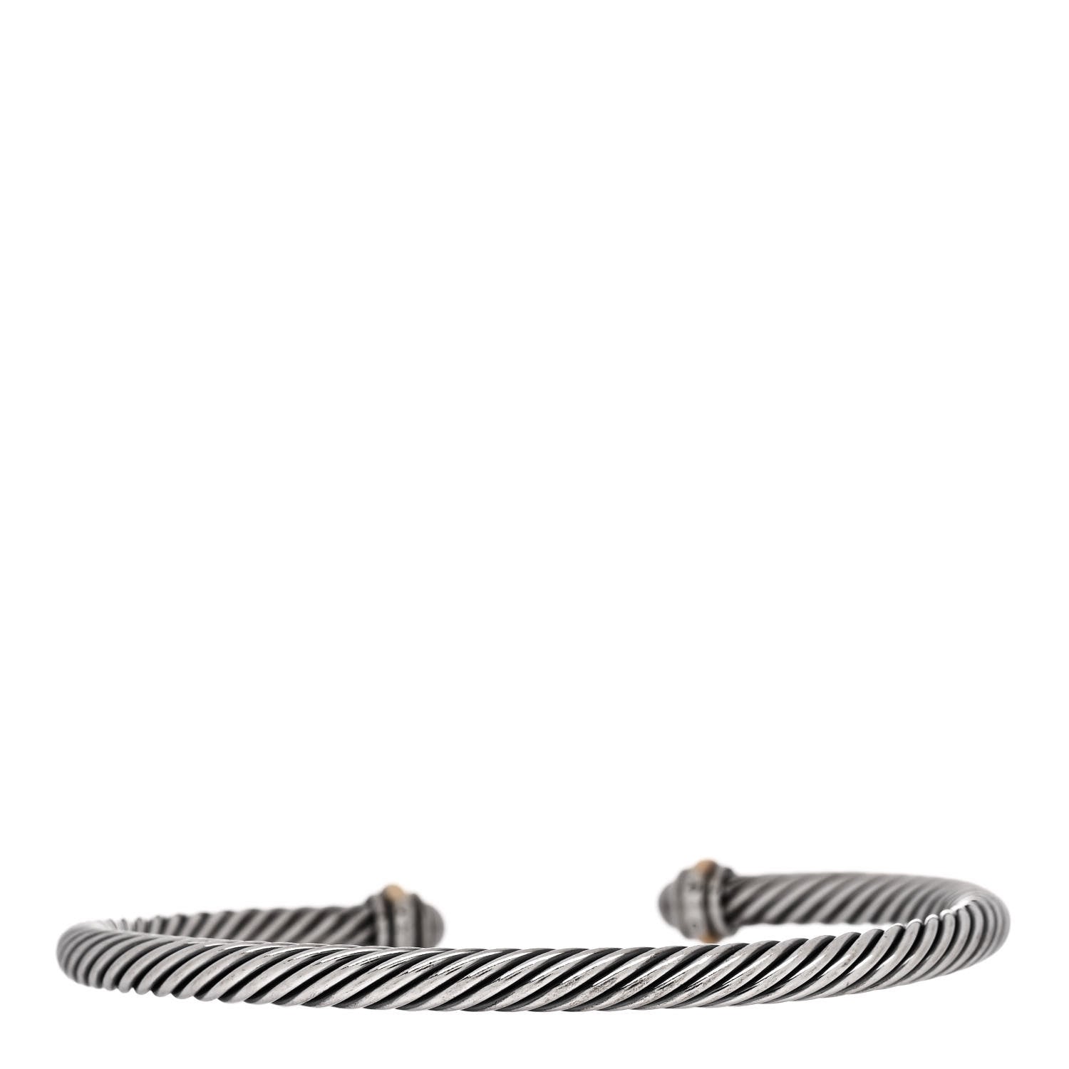 David Yurman DAVID YURMAN Sterling Silver 18K Yellow Gold 4mm Cable Classics Bracelet 2 of 4