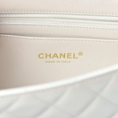 Chanel Iridescent Calfskin Quilted Mini Rectangular Flap White 8 of 11