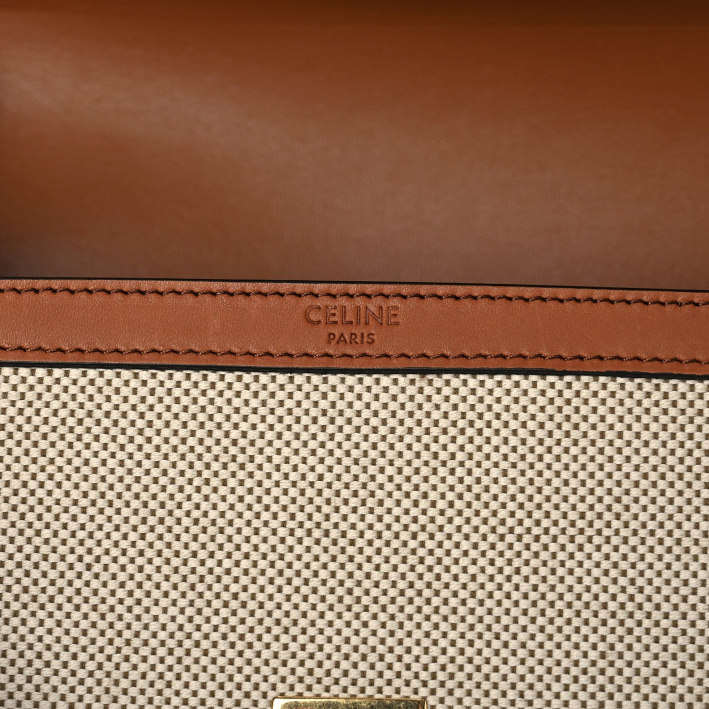 Textile Calfskin Classique Triomphe Bag Natural Tan