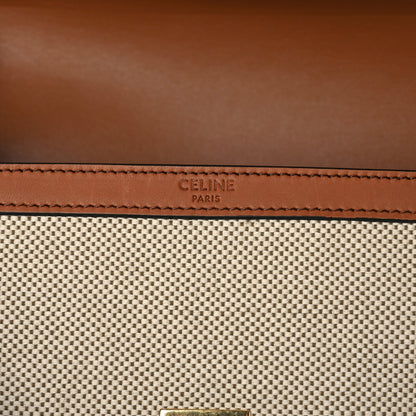 Celine Textile Calfskin Classique Triomphe Bag Natural Tan 8 of 8