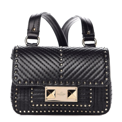 Valentino Garavani Lambskin ZiggyStud Rockstud Convertible Crossbody Belt Bag Black 1 of 8