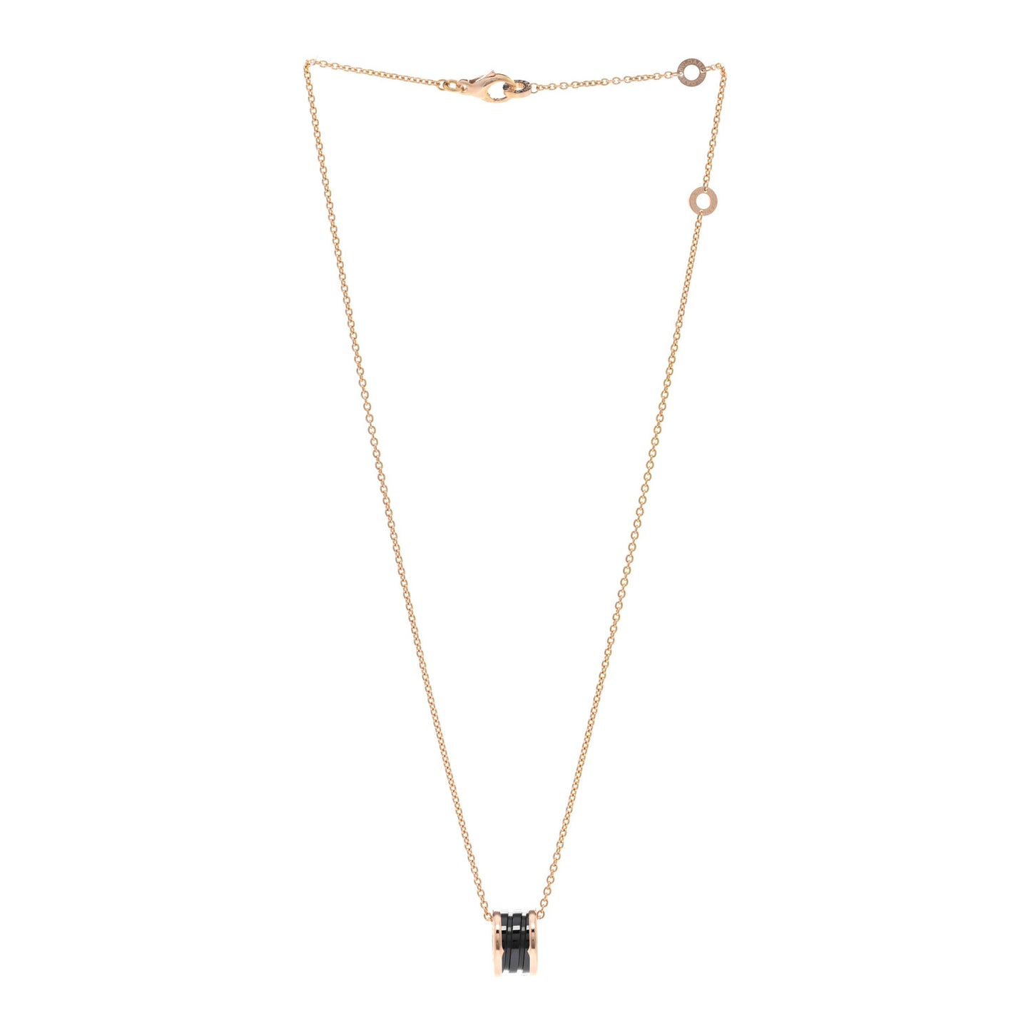 18K Rose Gold Black Ceramic B.Zero1 Pendant Necklace