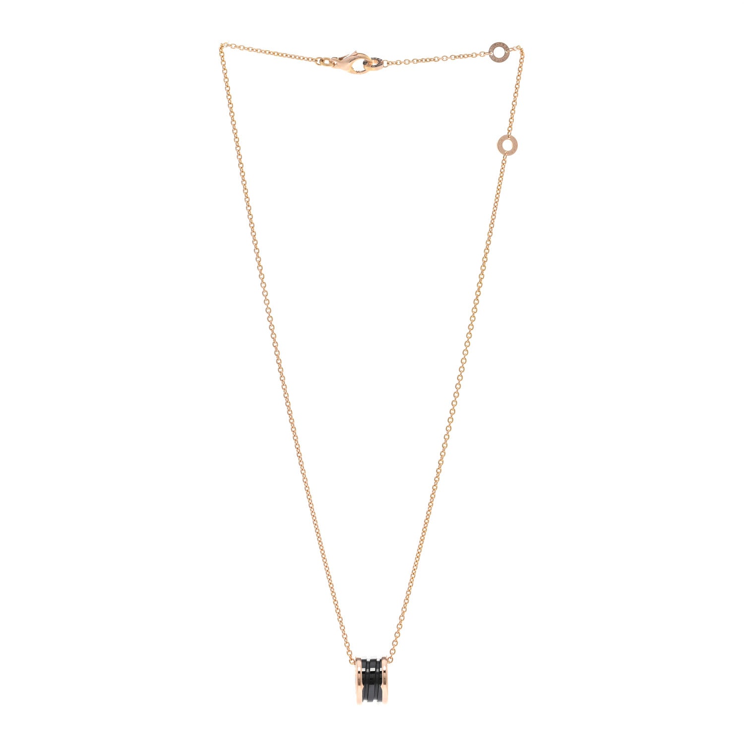 Bulgari 18K Rose Gold Black Ceramic B.Zero1 Pendant Necklace 3 of 4