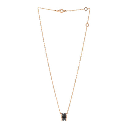 Bulgari 18K Rose Gold Black Ceramic B.Zero1 Pendant Necklace 3 of 4
