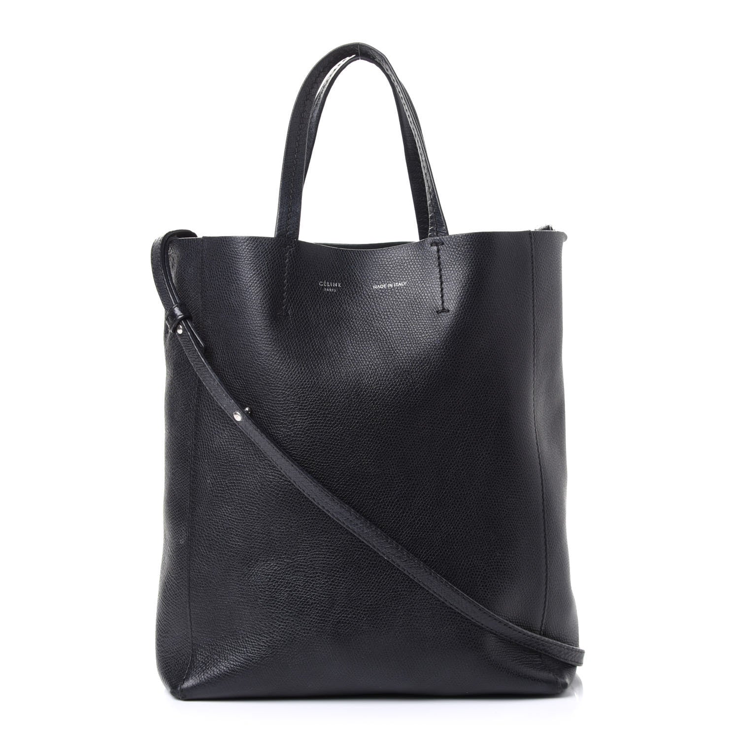 Celine Grained Calfskin Small Vertical Cabas Black 1 of 5