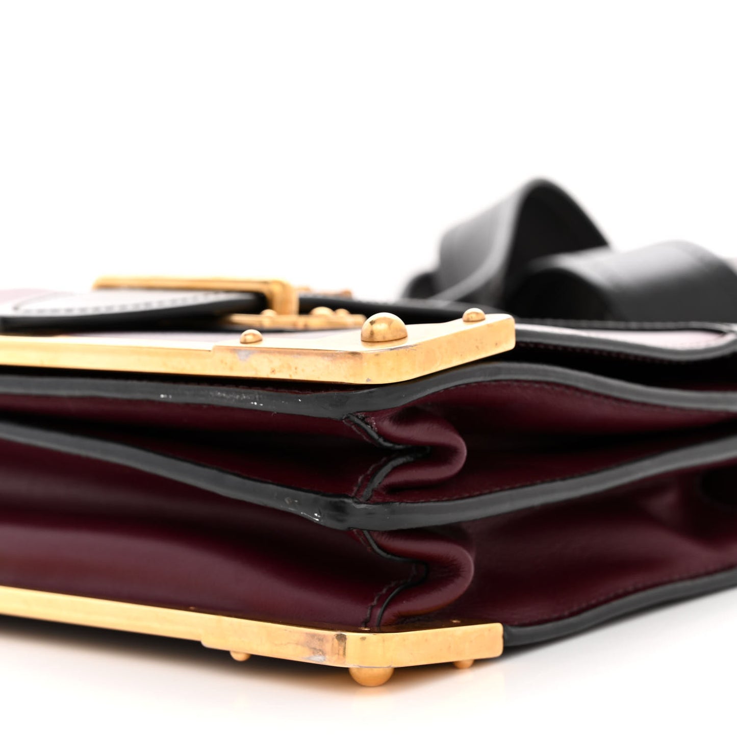 City Calfskin Saffiano Cahier Bag Granato Black