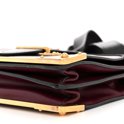 Prada City Calfskin Saffiano Cahier Bag Granato Black 9 of 13