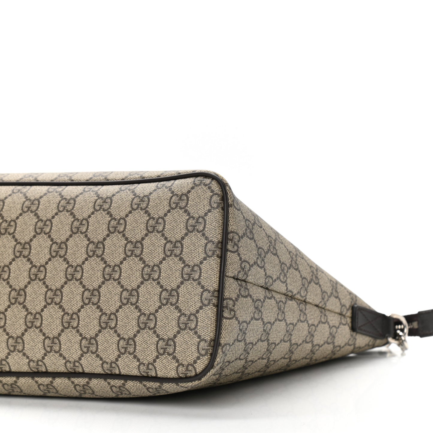 GG Supreme Monogram Medium Zippered Tote Dark Brown