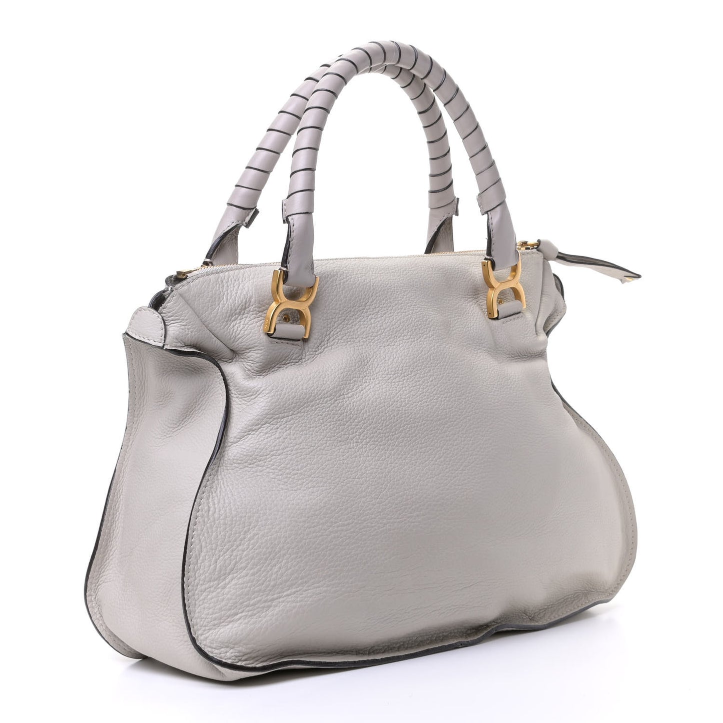 Calfskin Large Marcie Satchel Cashmere Grey