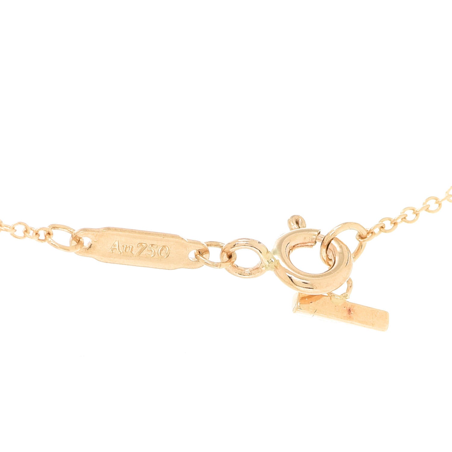 Tiffany 18K Yellow Gold Small T Smile Pendant Necklace 5 of 6