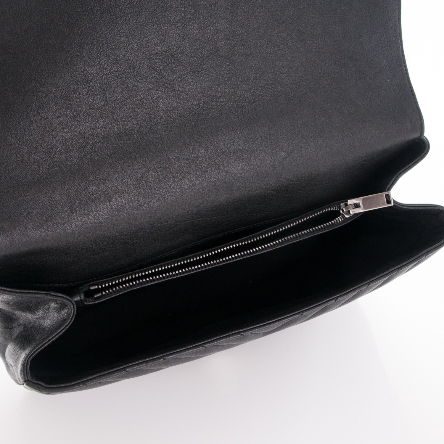 Saint Laurent Sheepskin Matelasse Chevron Monogram Large College Satchel Black 6 of 8