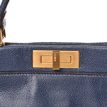 Fendi Patent Medium Peekaboo Iconic Satchel Blue 13 of 13