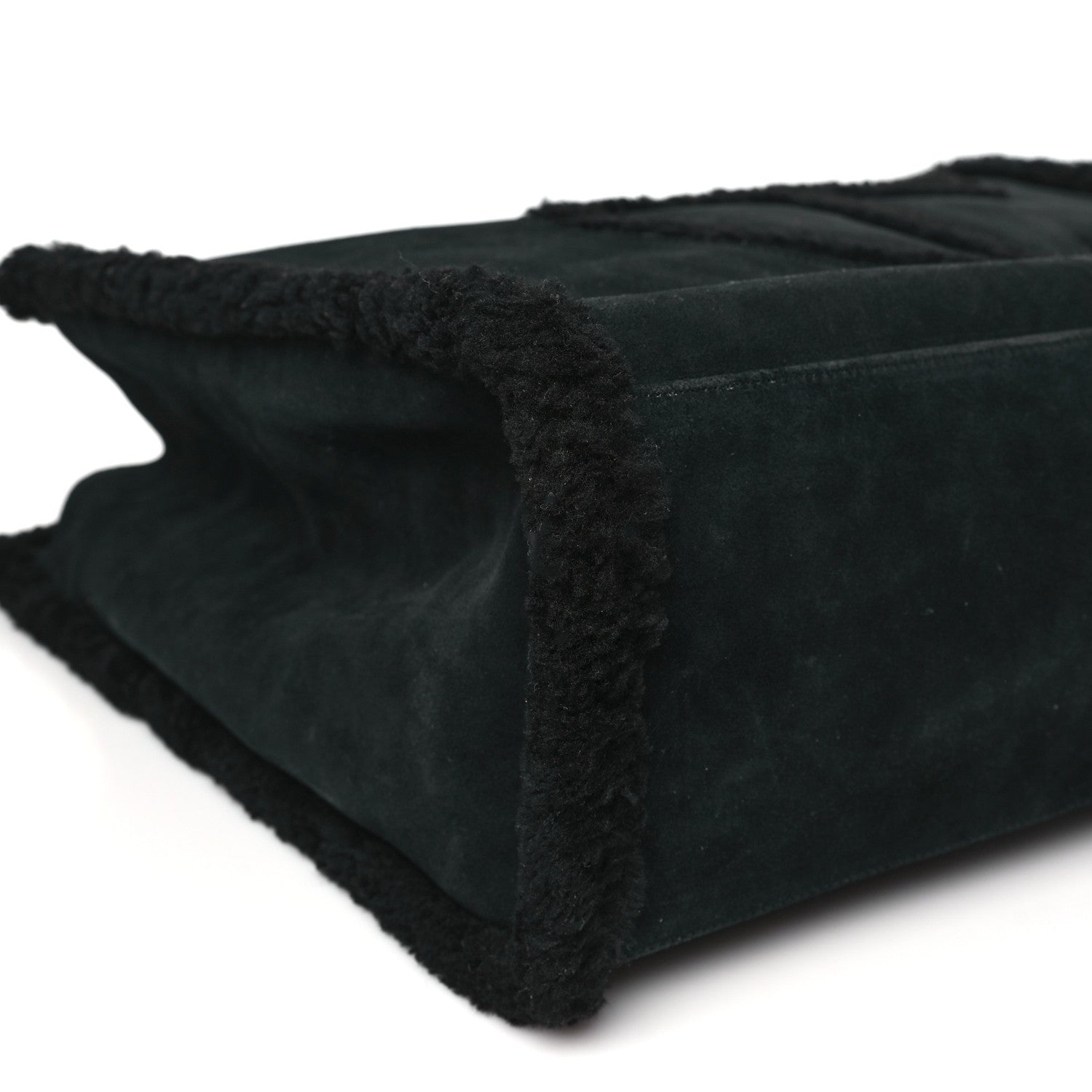 Telfar X UGG Suede Shearling Large Shopping Bag Black 9 of 11