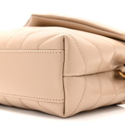 Saint Laurent Calfskin Y Quilted Monogram Toy Loulou Crossbody Bag Dark Beige 10 of 10
