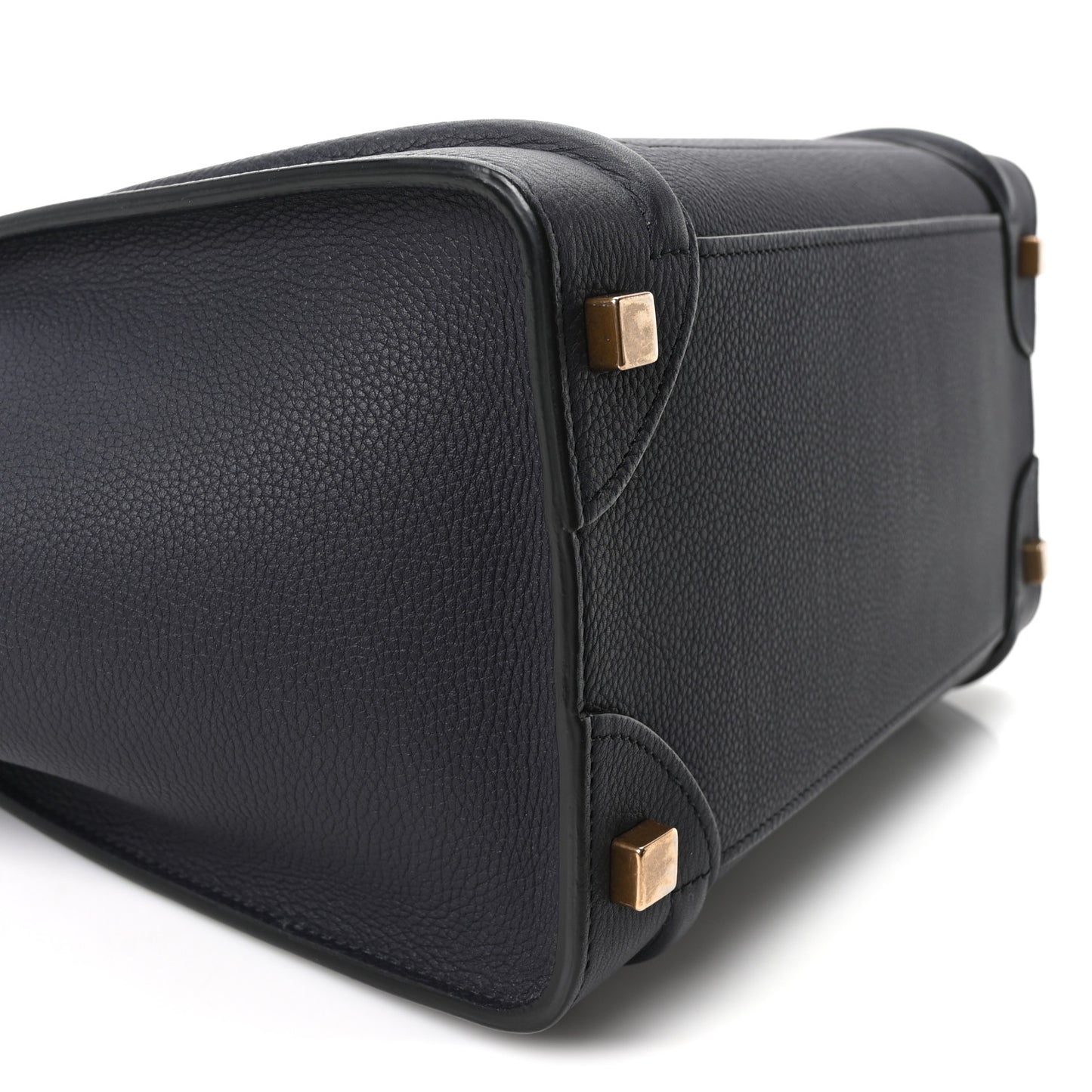 Drummed Calfskin Micro Luggage Black
