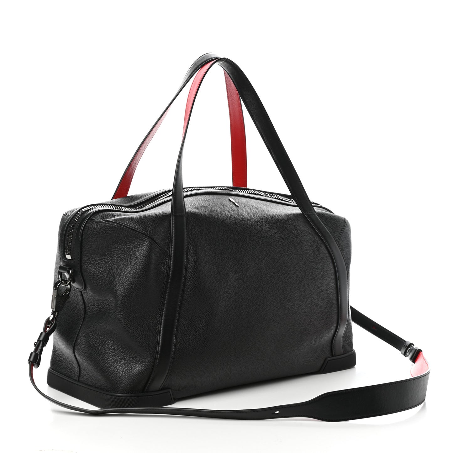 Calfskin Studded Spikes Shoulder Bag Black