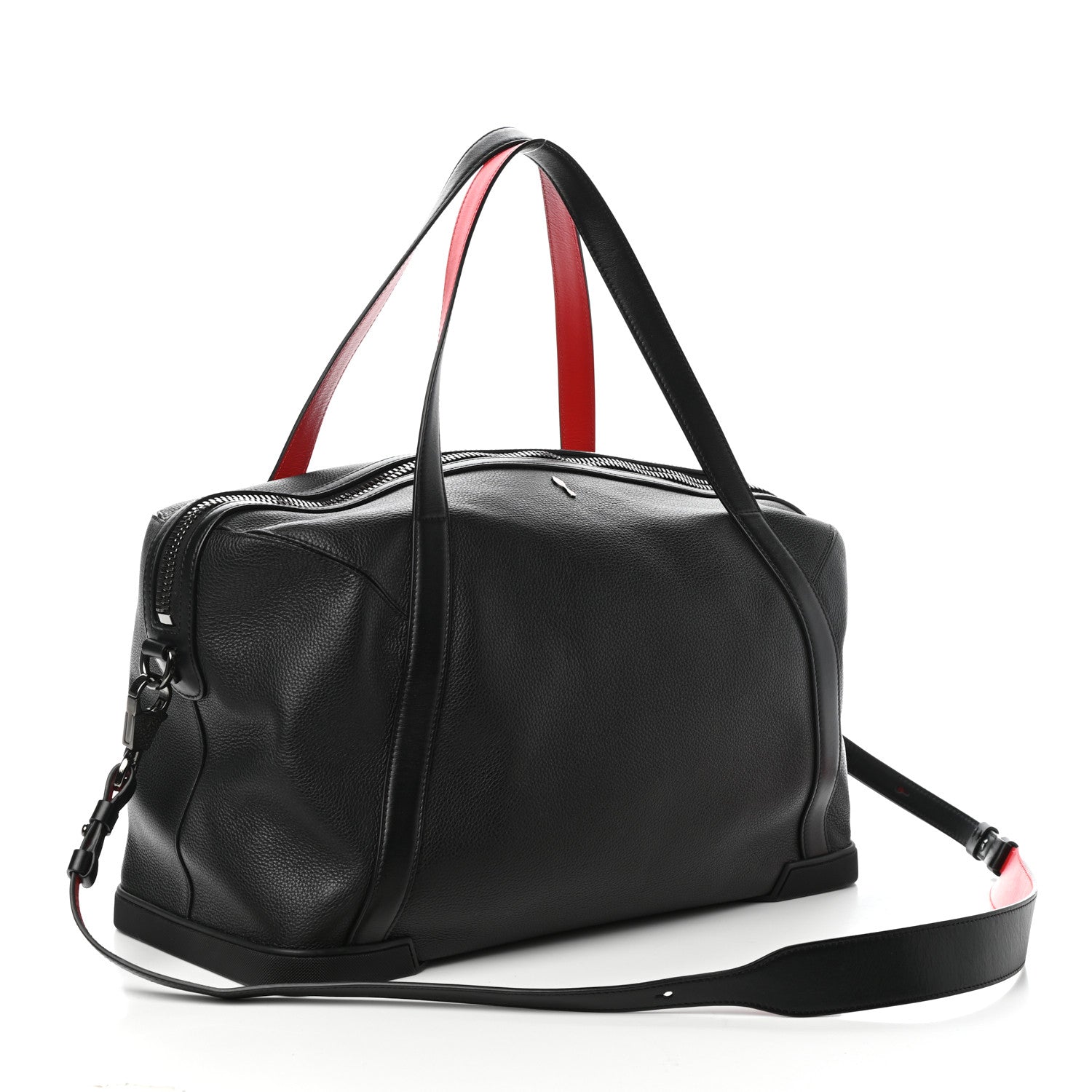 Christian Louboutin Calfskin Studded Spikes Shoulder Bag Black 3 of 9