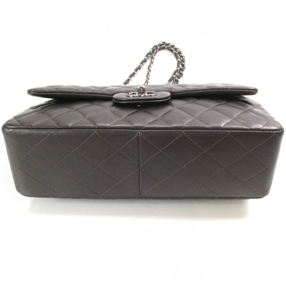 Lambskin Quilted Jumbo Flap Dark Metallic Grey 09A