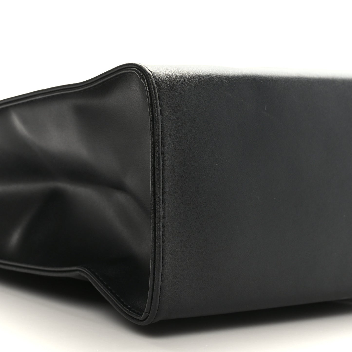 Vegan Leather Medium Shopping Bag Black