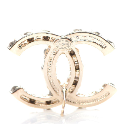 Chanel Crystal Pearl CC Dazzling Domino Earrings Gold 4 of 5