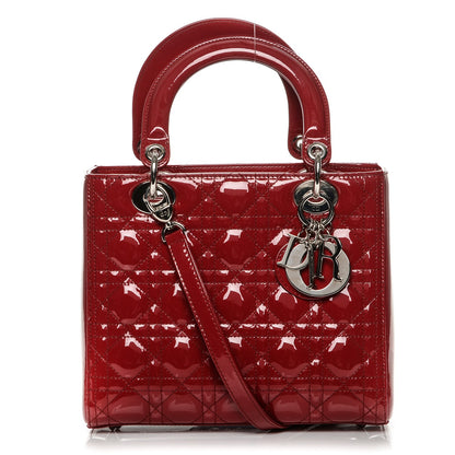 Christian Dior Patent Cannage Medium Lady Dior Red 1 of 6