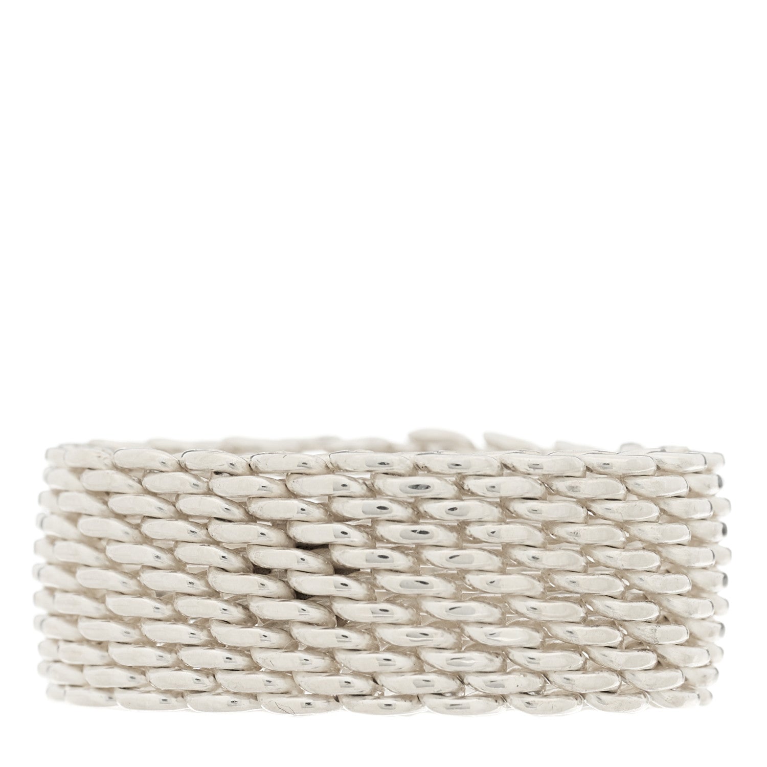 Tiffany Sterling Silver Somerset Mesh Ring 58 8.25 3 of 5
