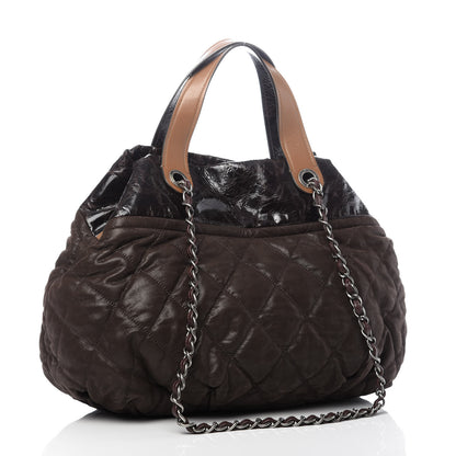 Chanel Iridescent Calfskin Quilted Large In The Mix Tote Dark Brown 3 of 9