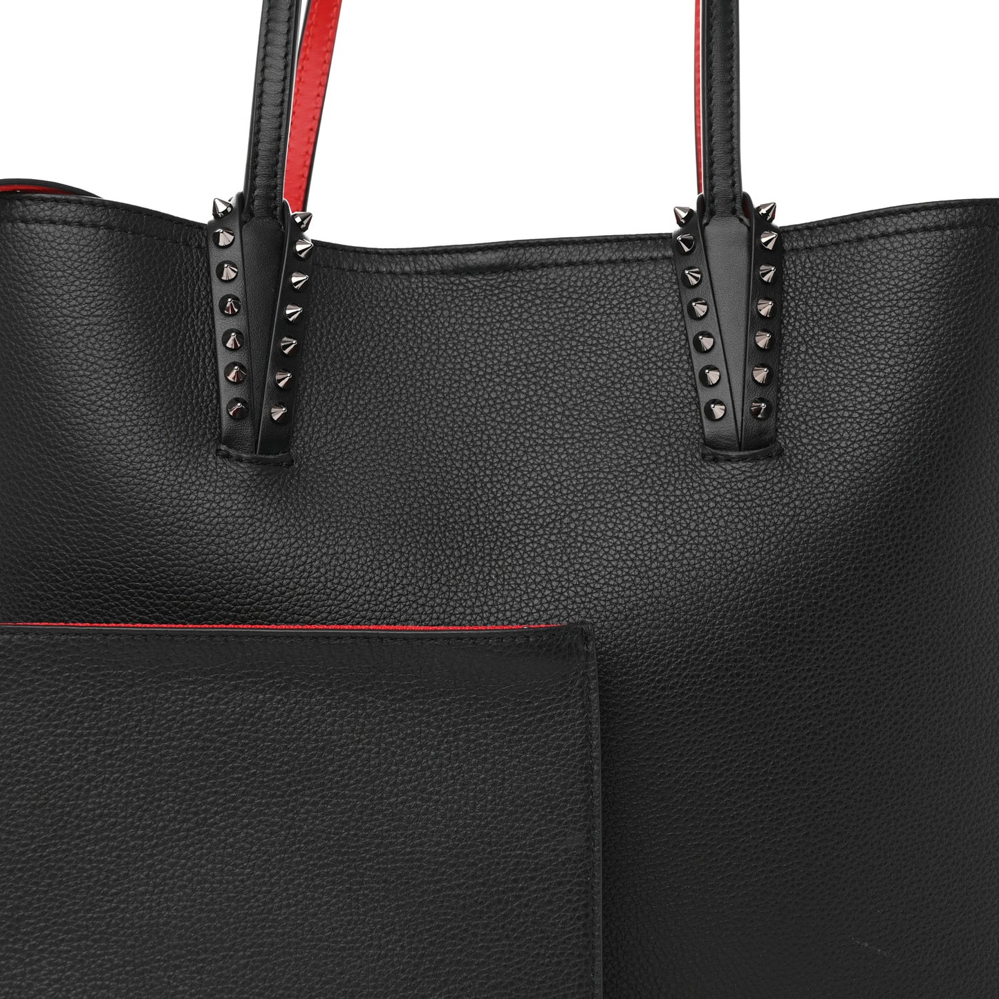 Calfskin Empire Spikes Small East West Cabata Tote Black