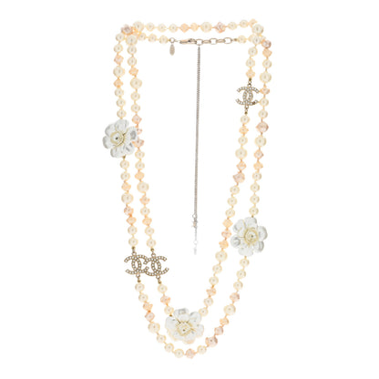 Chanel Pearl Camellia CC Long Necklace Gold 2 of 6