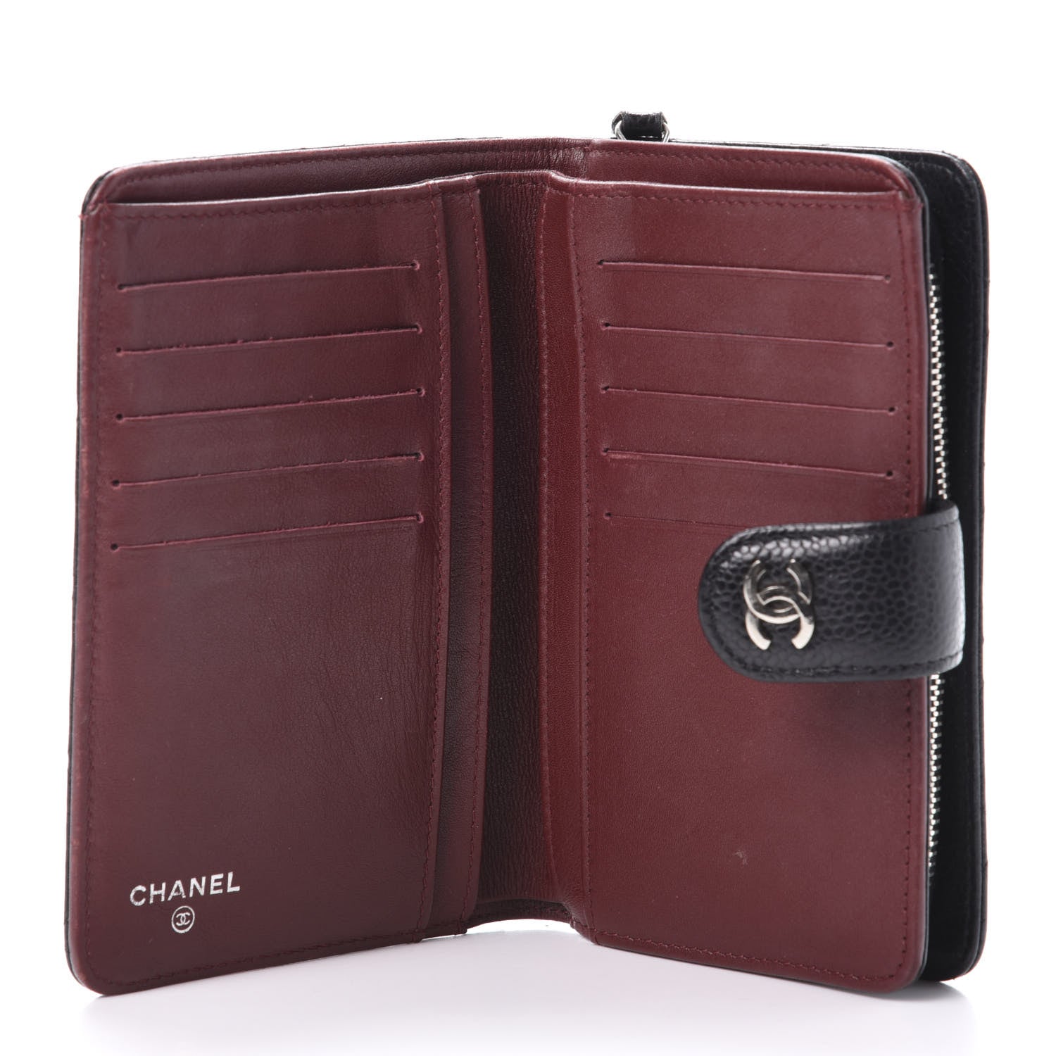 Chanel Caviar Quilted Zipped Pocket Wallet Black 5 of 12