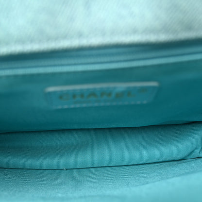 Chanel Denim Quilted Small Messenger Flap Neon Blue 5 of 10
