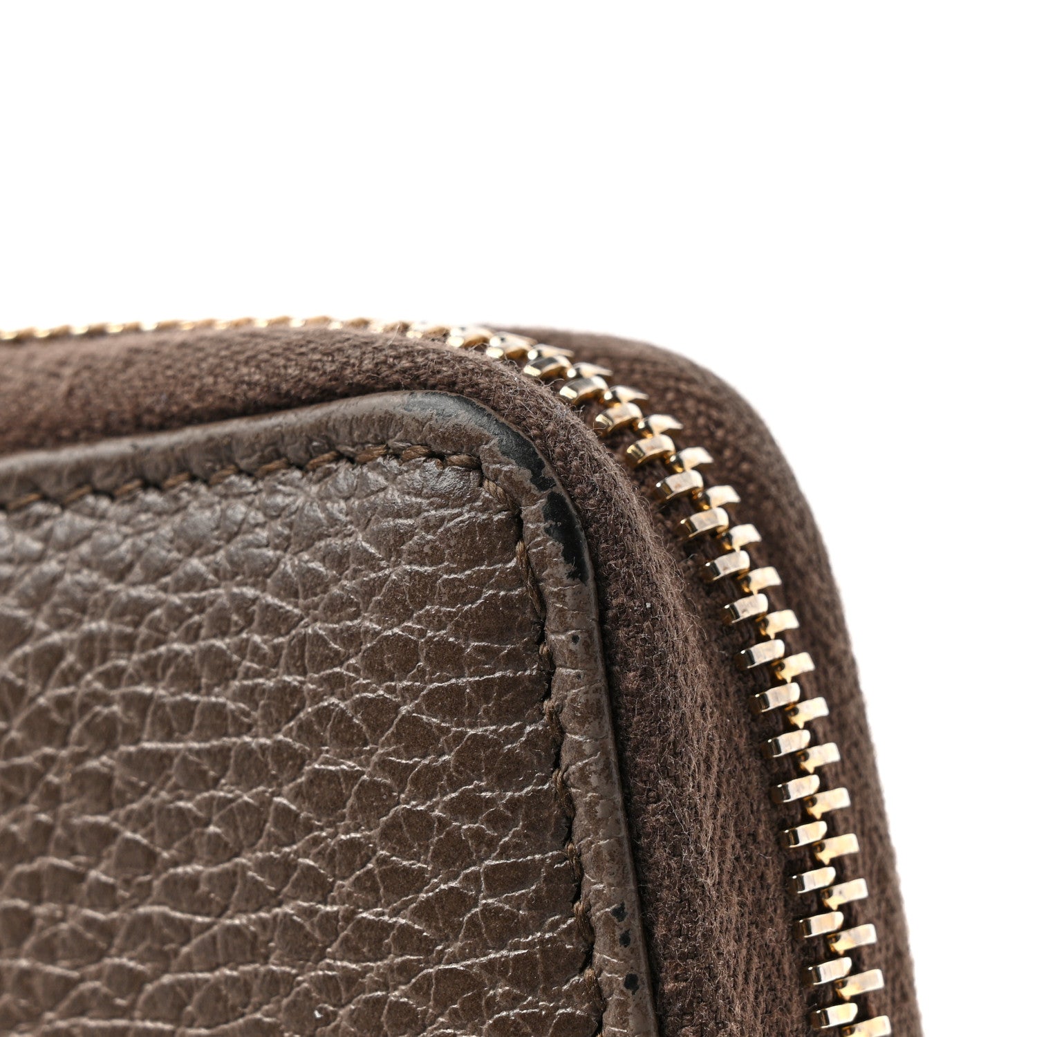 Gucci Dollar Calfskin Bi-Color Medium Swing Zip Around Wallet Grey Field Soft Pink 11 of 11