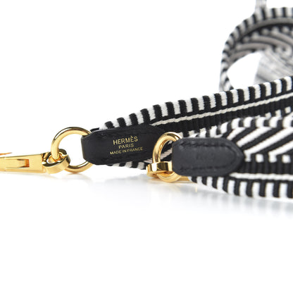 Hermes Toile Swift 25mm Sangle Cavale Shoulder Strap Black Ecru 4 of 4