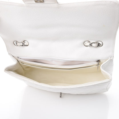 Chanel Caviar Quilted Jumbo Single Flap White 5 of 14