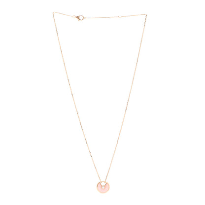 Cartier 18K Pink Gold Diamond Pink Opal XS Amulette de Cartier Pendant Necklace 3 of 6