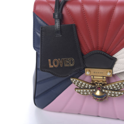 Gucci Calfskin Bamboo Trapuntata Queen Margaret Backpack Blue Agata Hibiscus Red Mystic White Sugar Pink 10 of 12