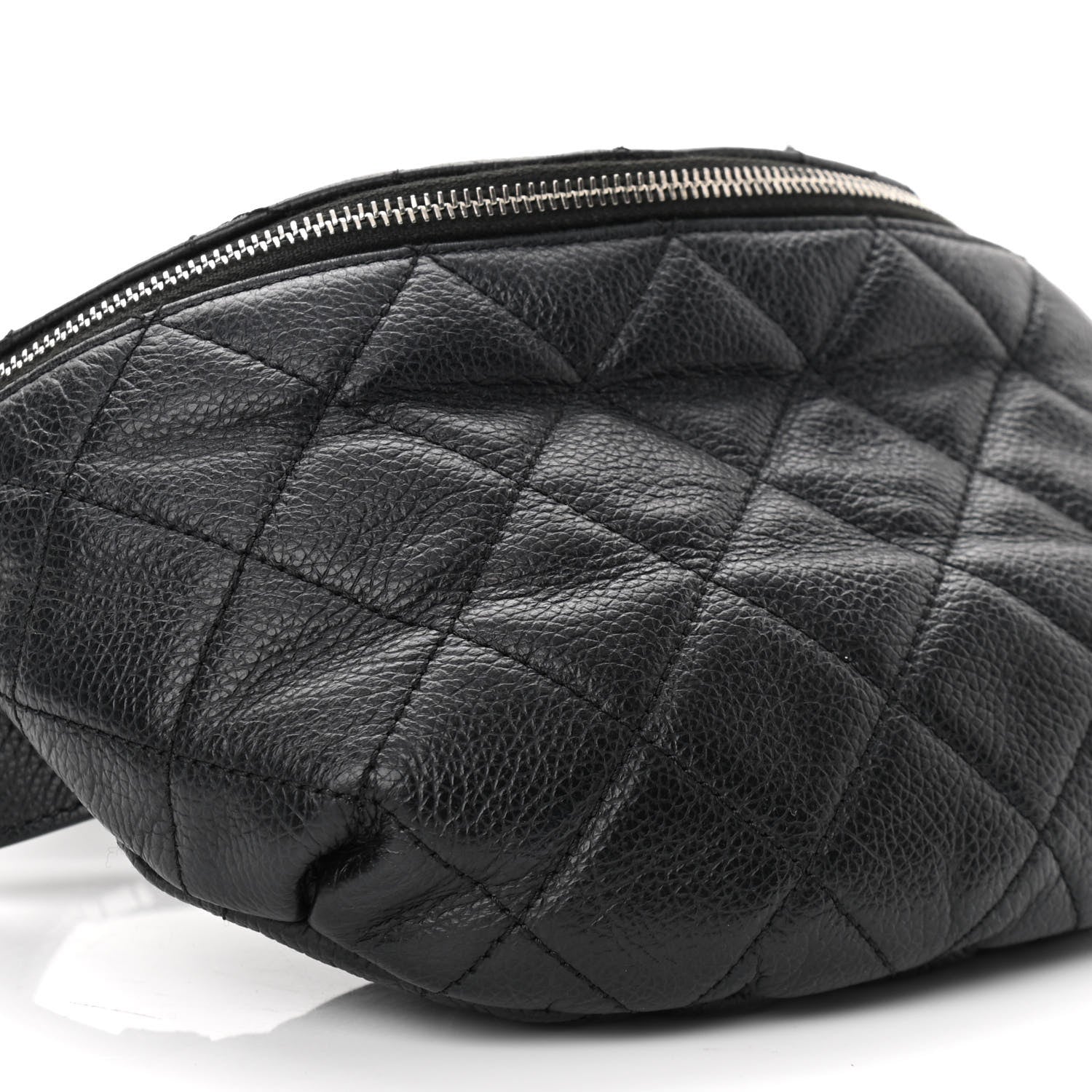 Chanel Grained Calfskin Quilted Waist Belt Bag Black 9 of 10